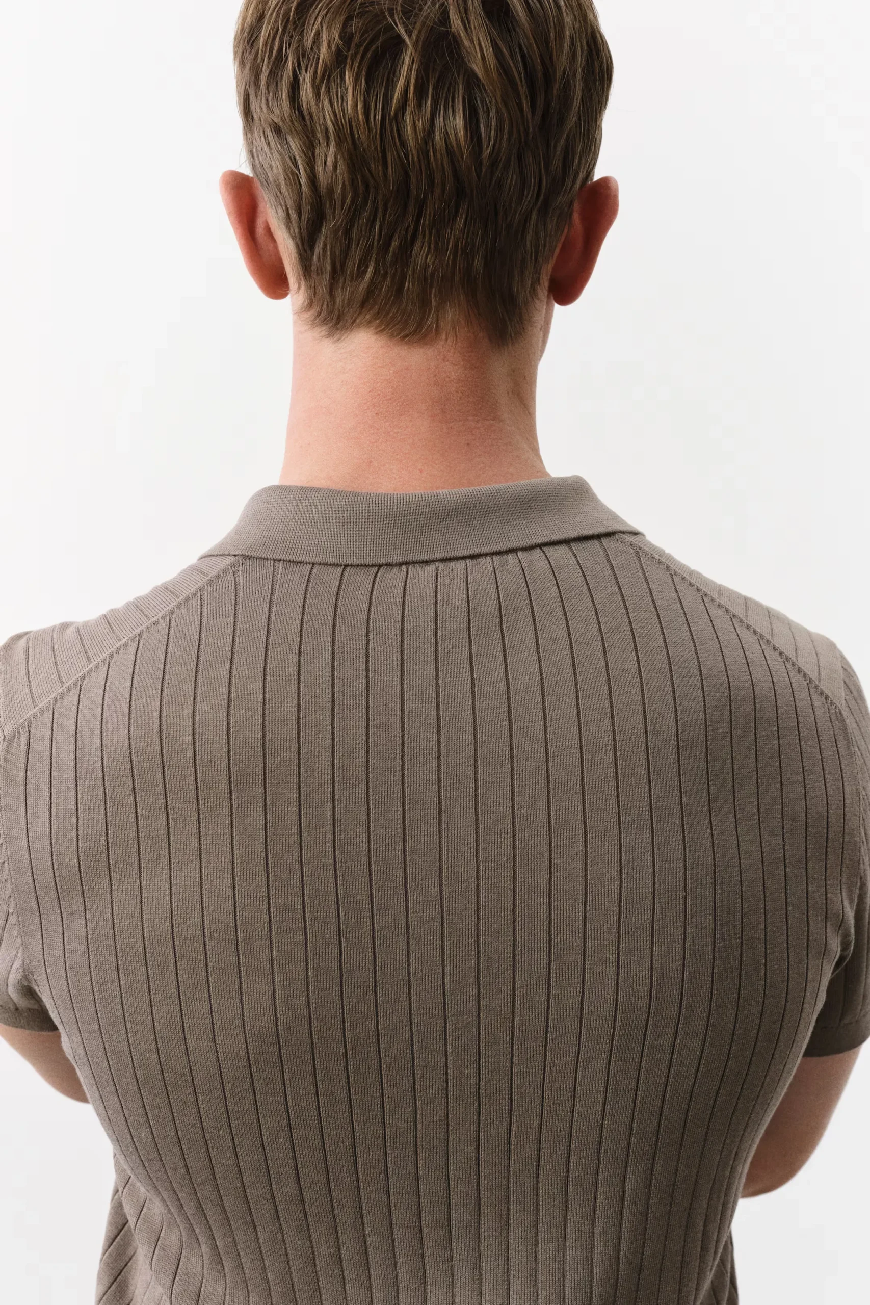 Slim Fit Rib-Knit Polo Shirt - Image 2