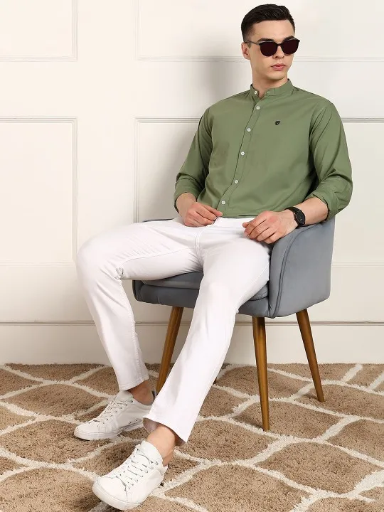 Men Slim Fit Opaque Casual Shirt - Image 5